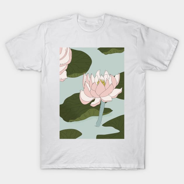 China Pond Lilly T-Shirt by nickemporium1